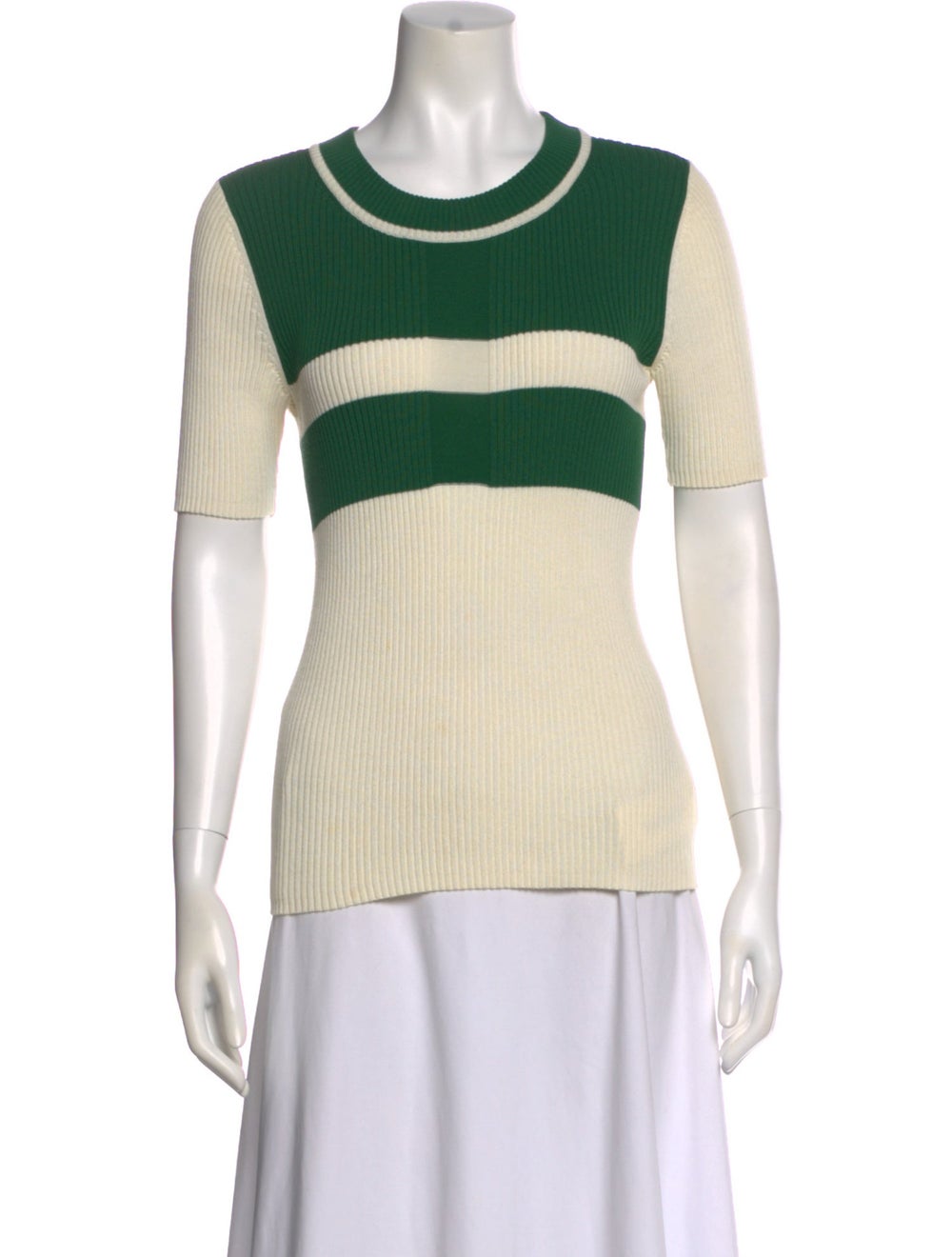 Tory Burch Colorblock Pattern Crew Neck Sweater - image 1