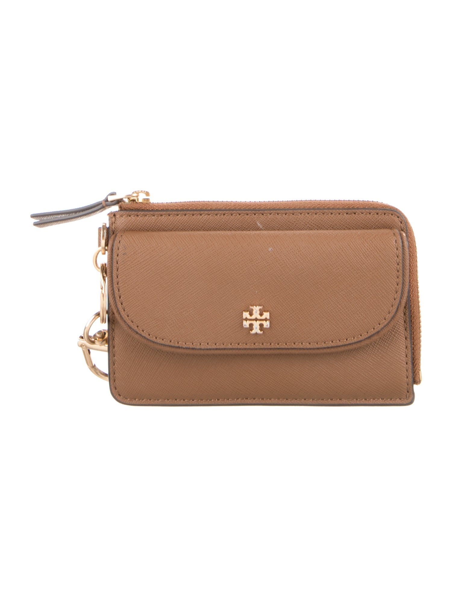 Tory Burch Saffiano Leather Logo Keychain