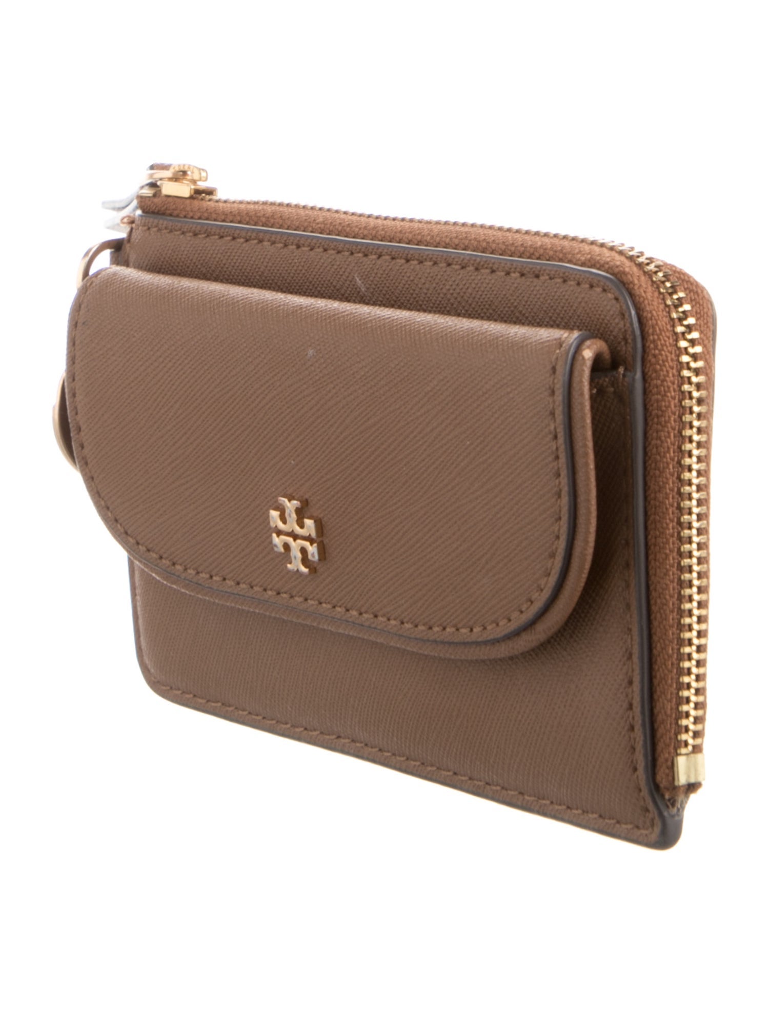 Tory Burch Saffiano Leather Logo Keychain