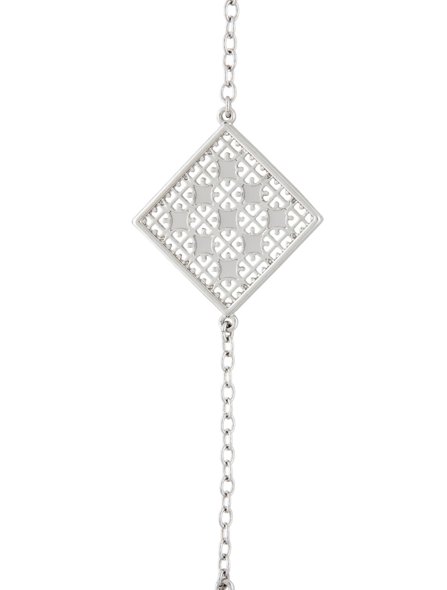 Tory Burch Perforated Logo Station Necklace