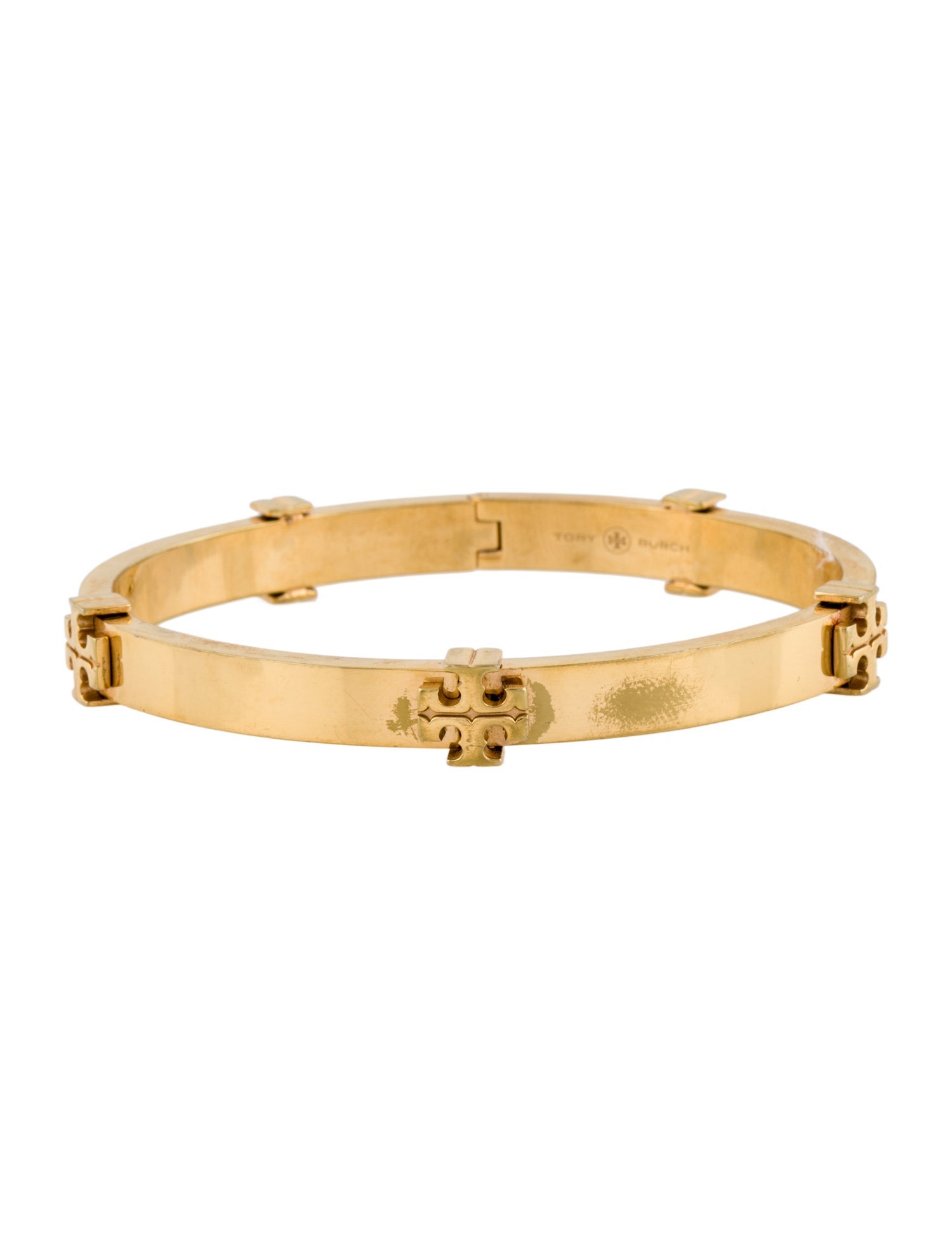 Tory Burch Classic Logo Hinged Bangle Bracelet