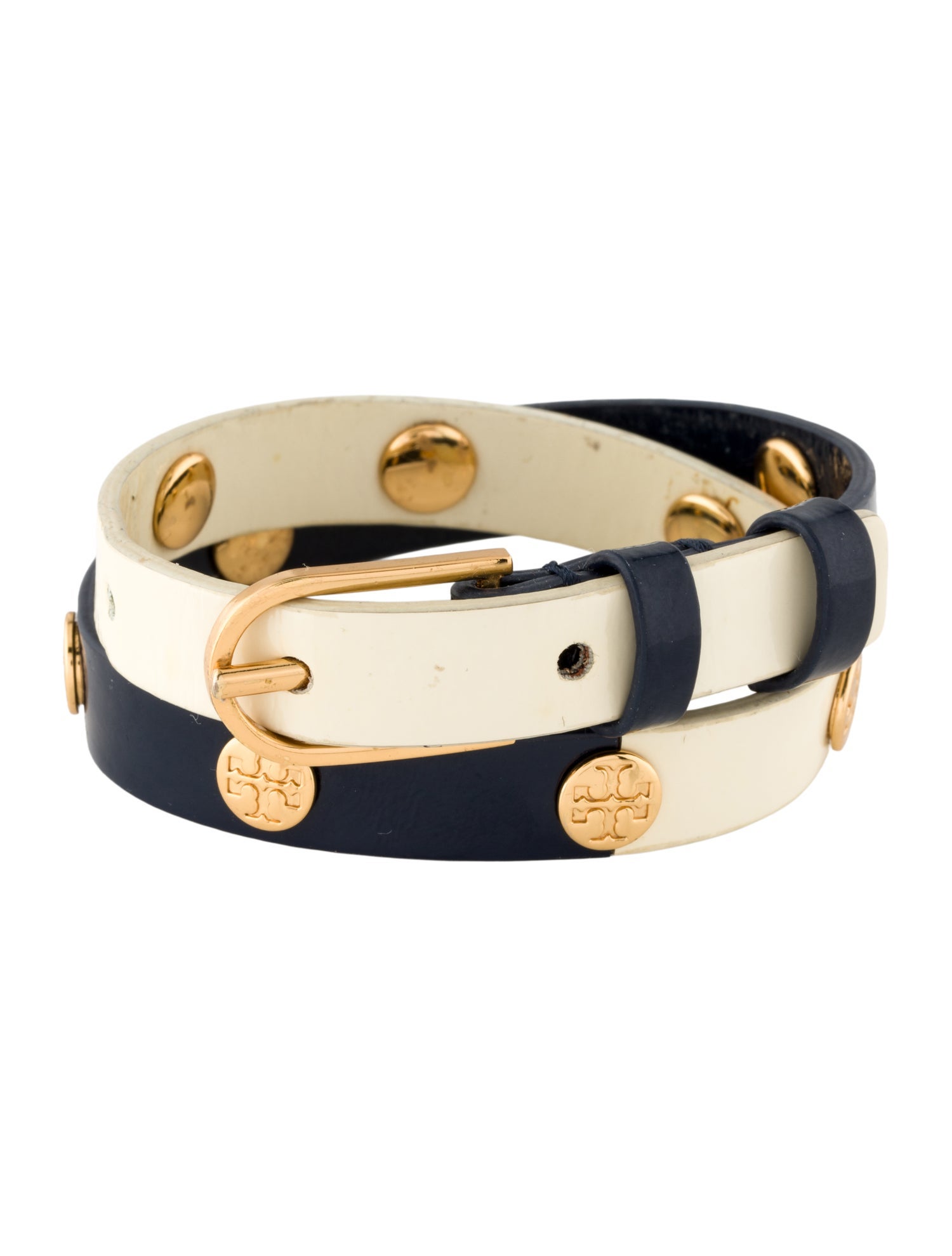 Tory Burch Patent Leather Double Wrap Bracelet