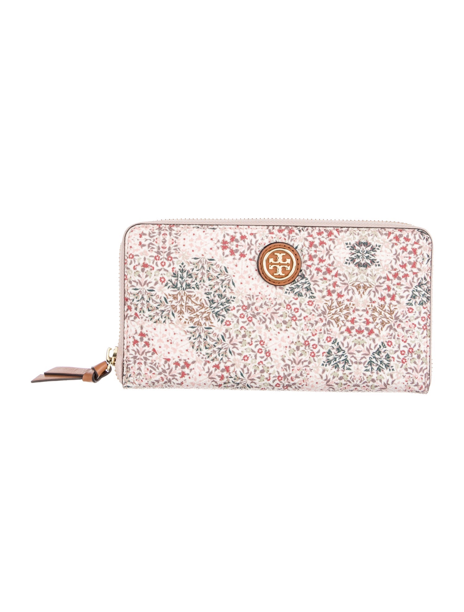Tory Burch Leather Floral Print Continental Wallet