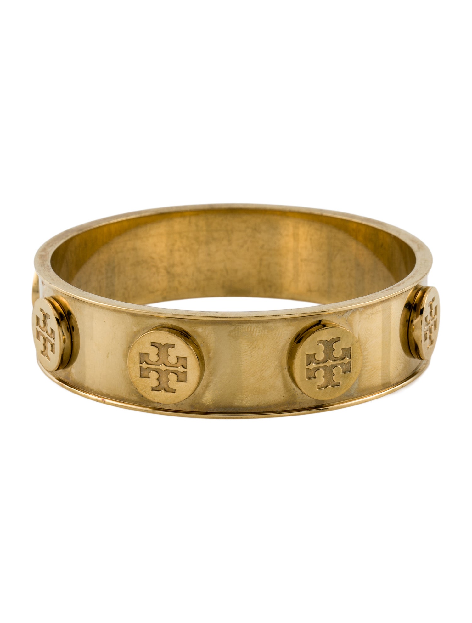 Tory Burch Logo Studded Bangle Bracelet