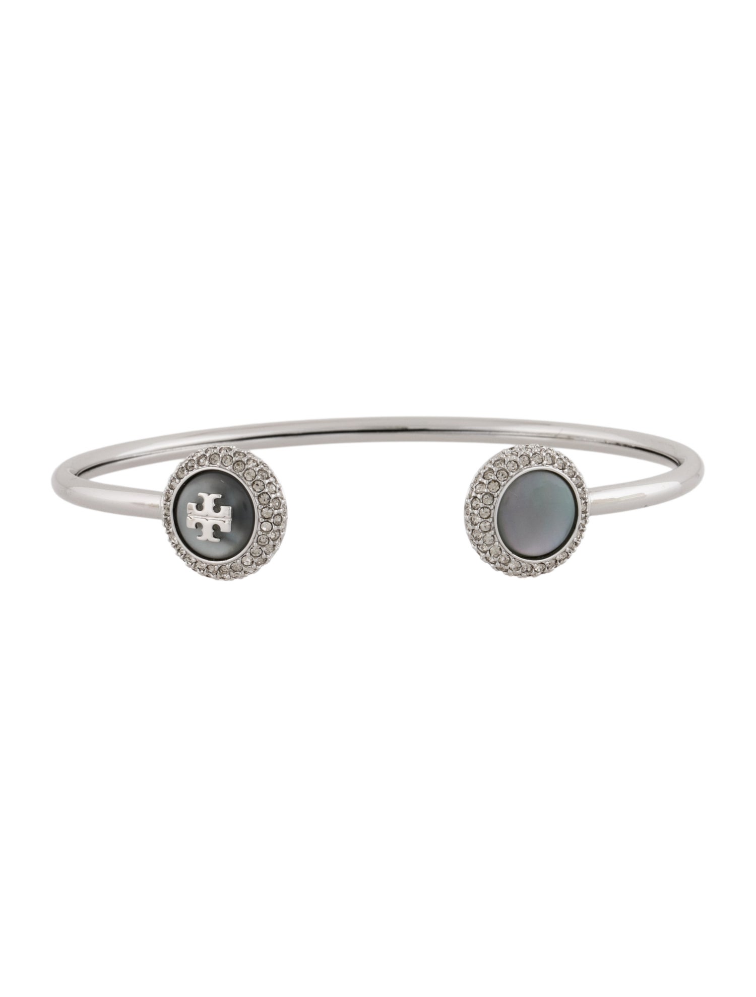 Tory Burch Crystal & Resin TT Cuff Bracelet
