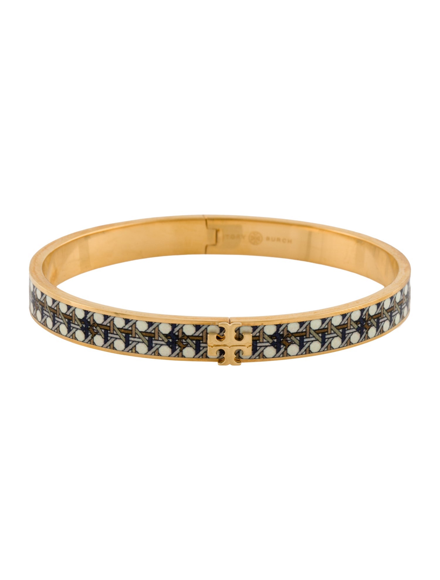 Tory Burch Enamel Kira Hinged Bangle Bracelet