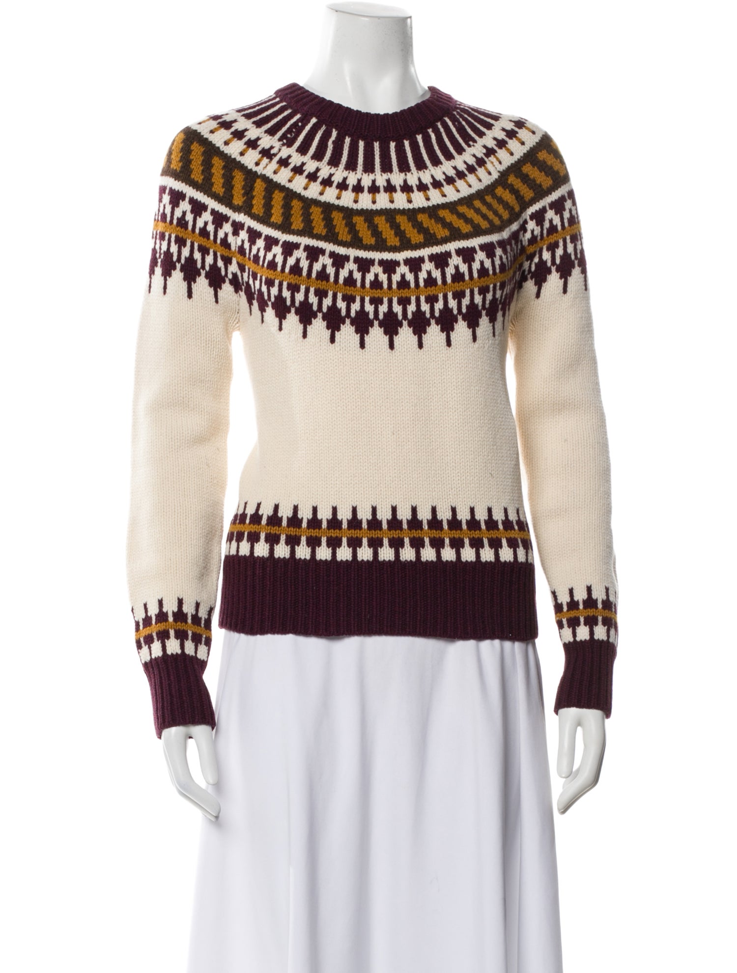 Tory Burch Printed Crew Neck Sweater