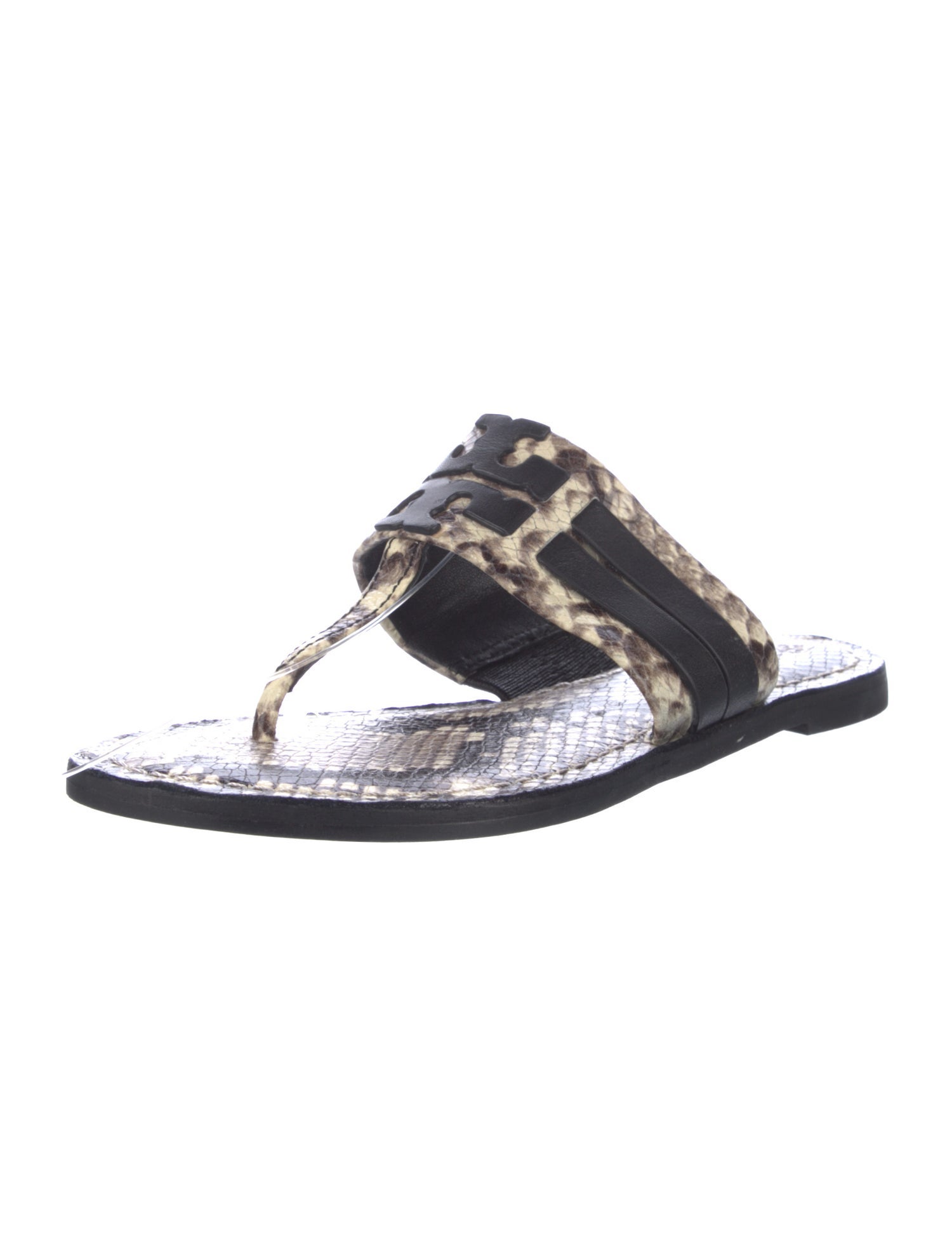 Tory Burch Leather Animal Print Slides