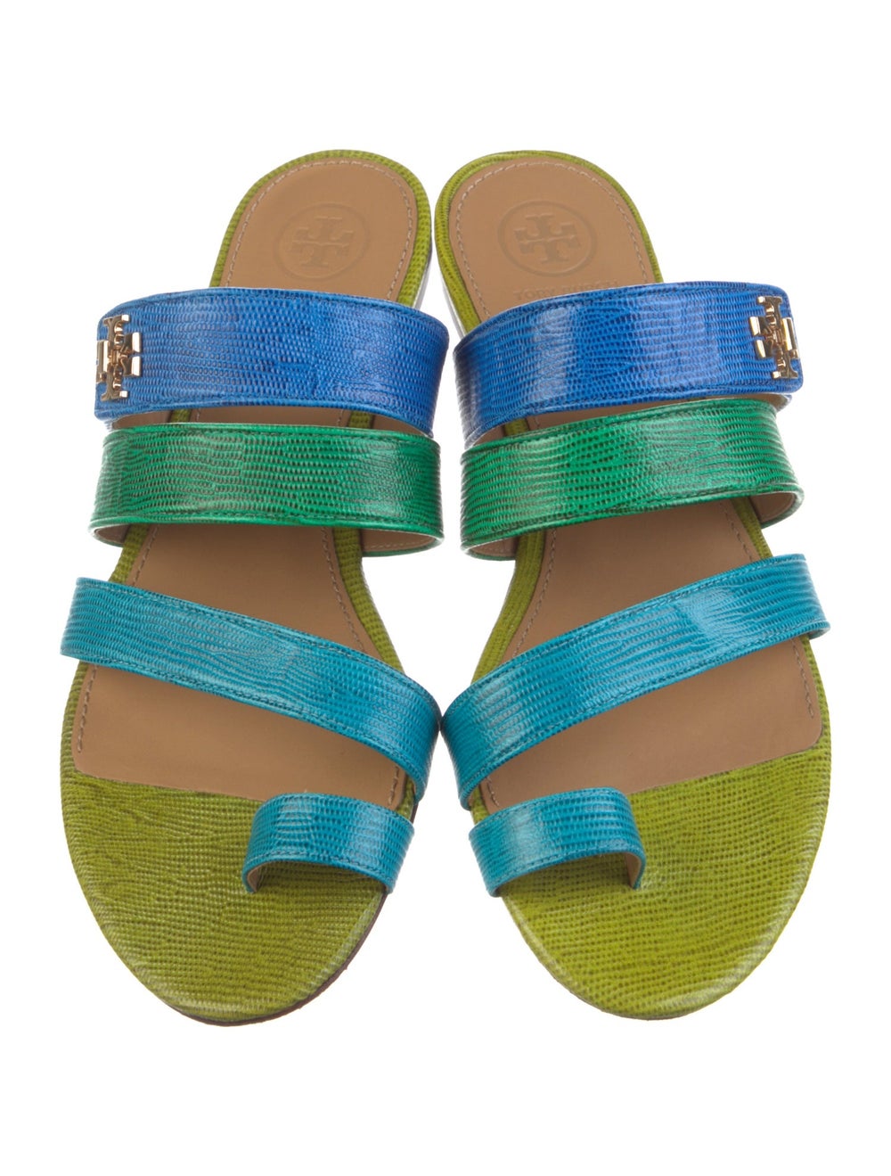 Tory Burch Embossed Leather Colorblock Pattern Sl… - image 3