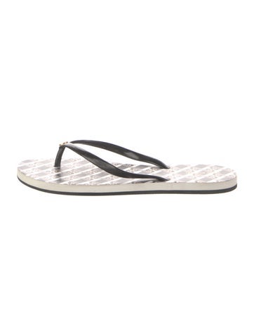 Pre-owned Tory Burch Rubber Flip Flops In White