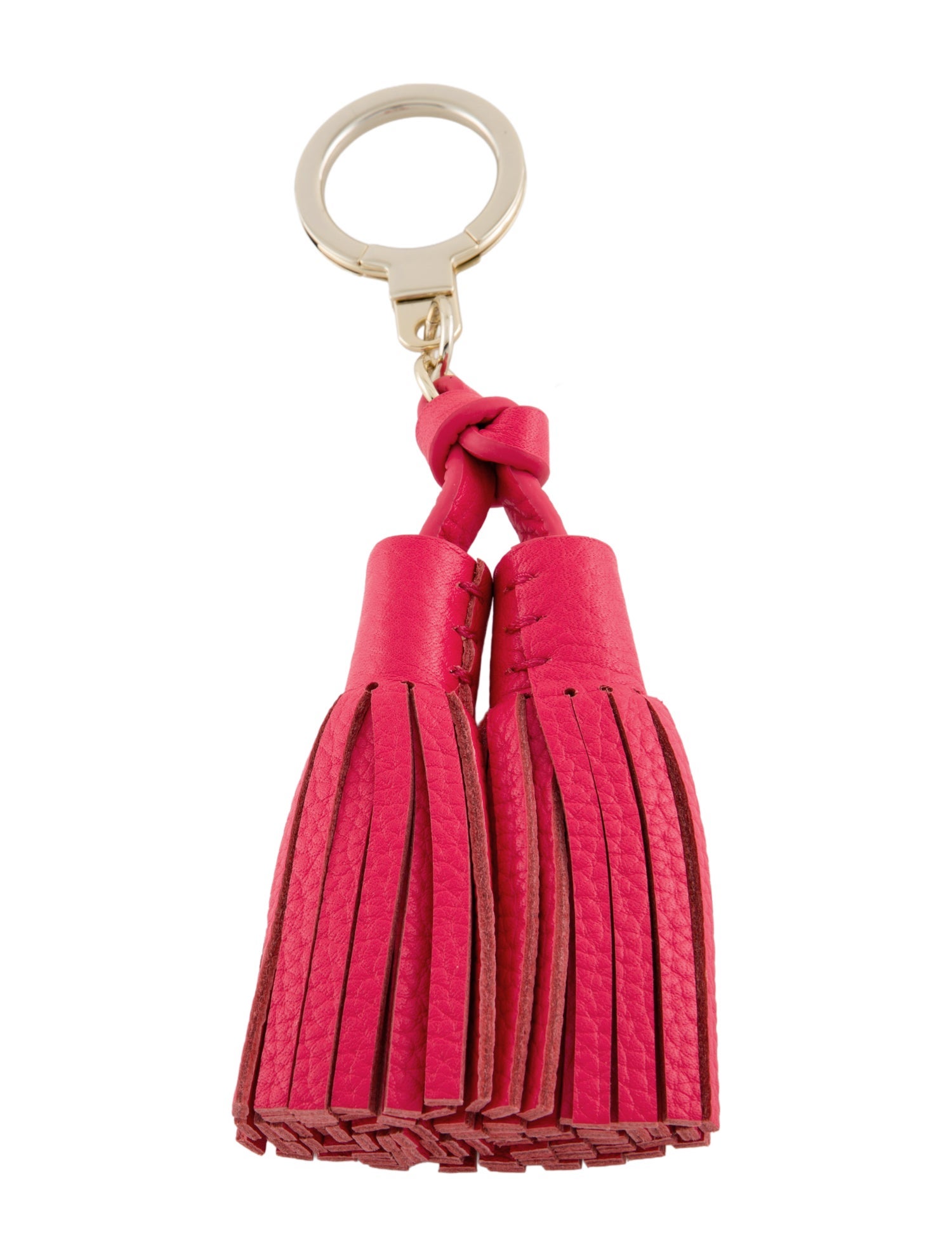 Tory Burch leather fringe keychain charm