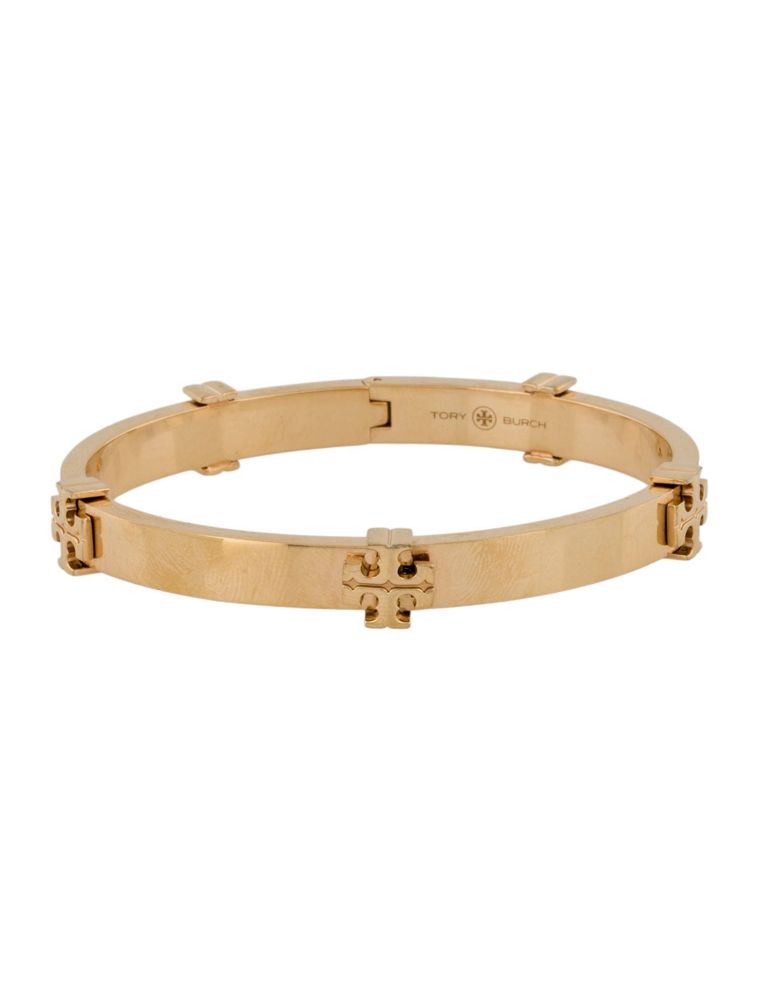Tory Burch Classic Logo Hinged Bangle Bracelet