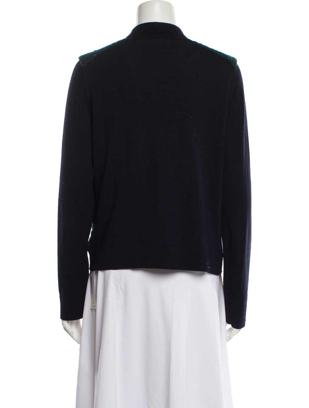 Tory Burch Colorblock Pattern V-Neck Sweater - image 3