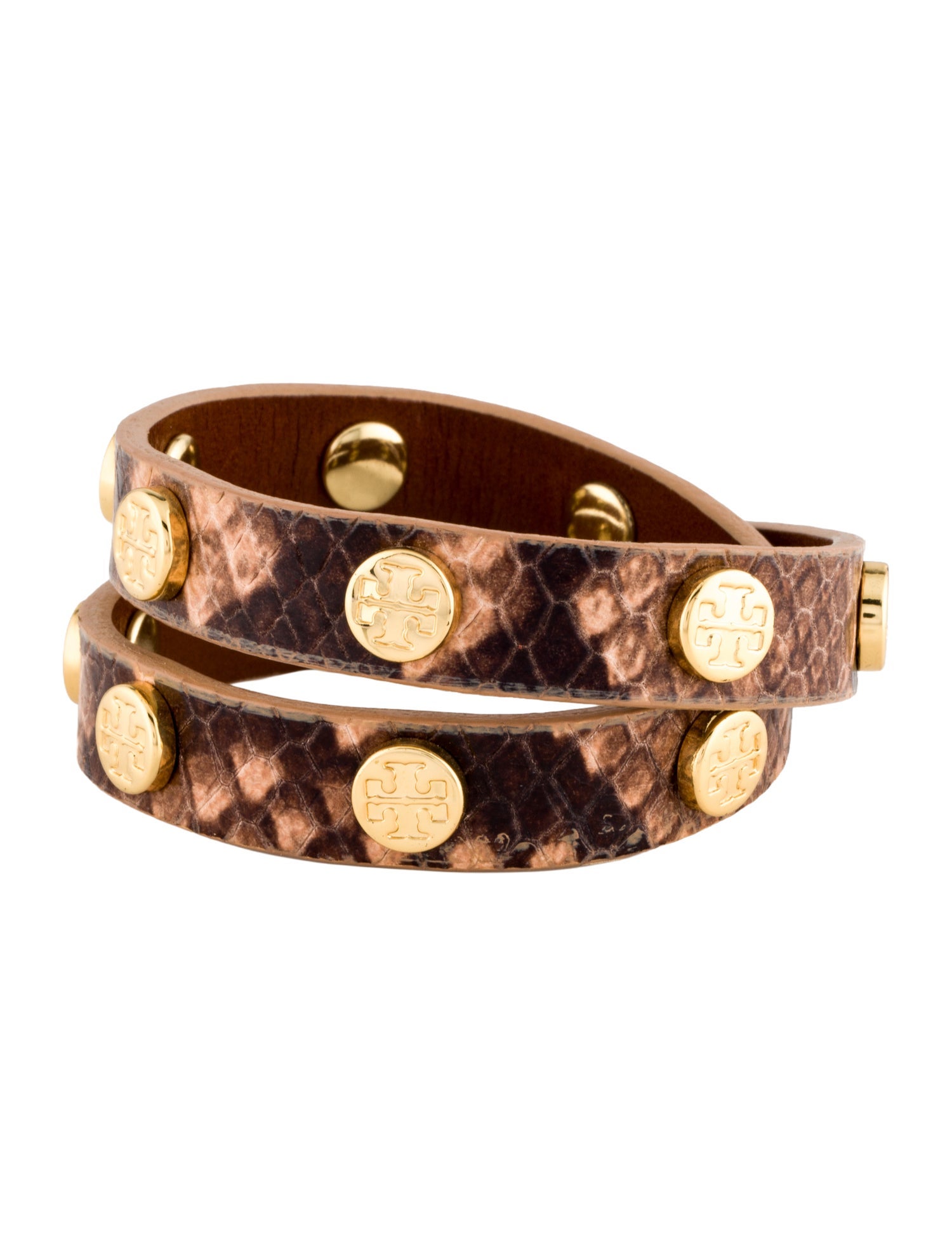 Tory Burch Leather Studded Wrap Bracelet