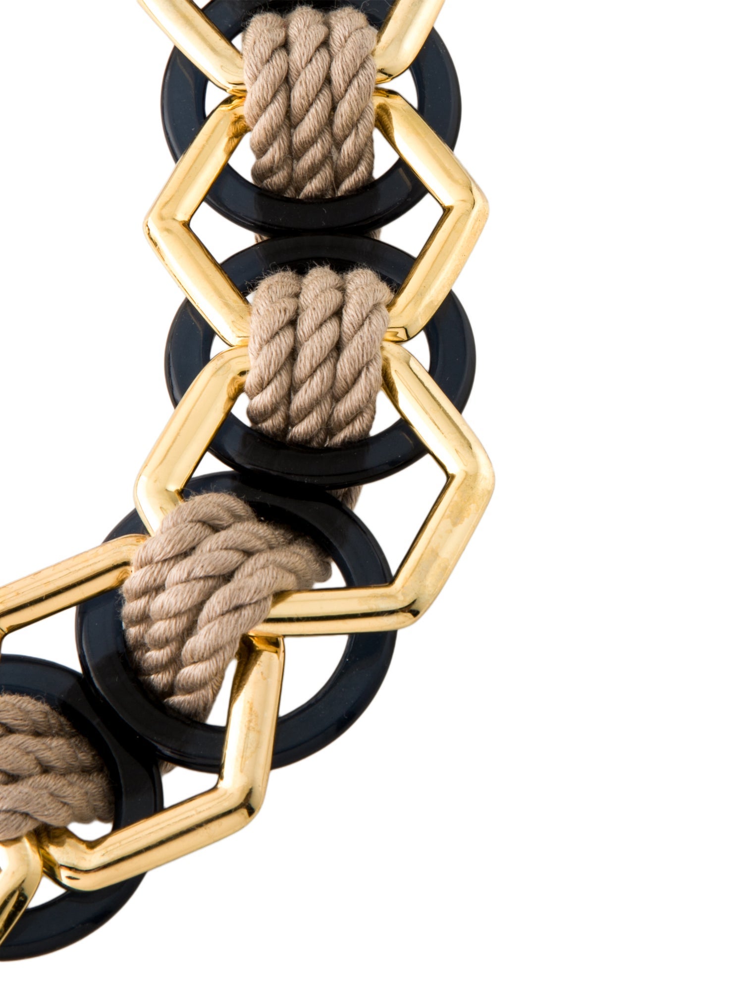 Tory Burch Resin & Cord Hexagon Collar Necklace