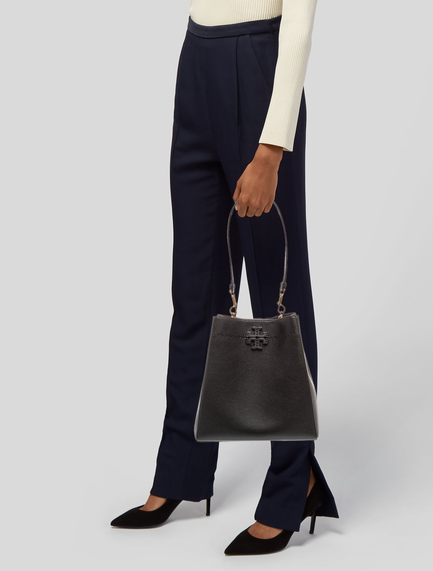 Tory Burch Leather McGraw Bucket