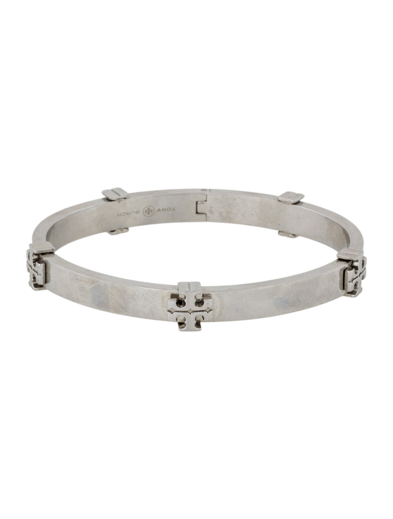 Tory Burch Classic Logo Hinged Bangle Bracelet