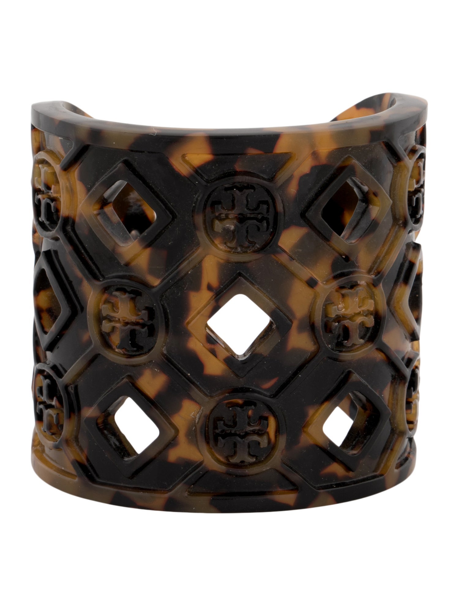 Tory Burch Resin Logo Cutout Cuff Bracelet