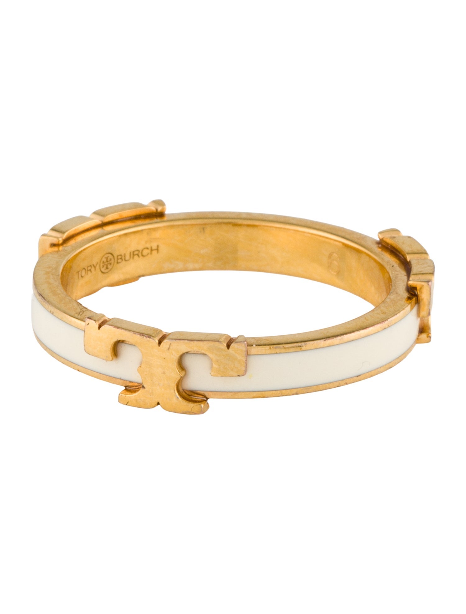 Tory Burch Enamel T Logo Ring