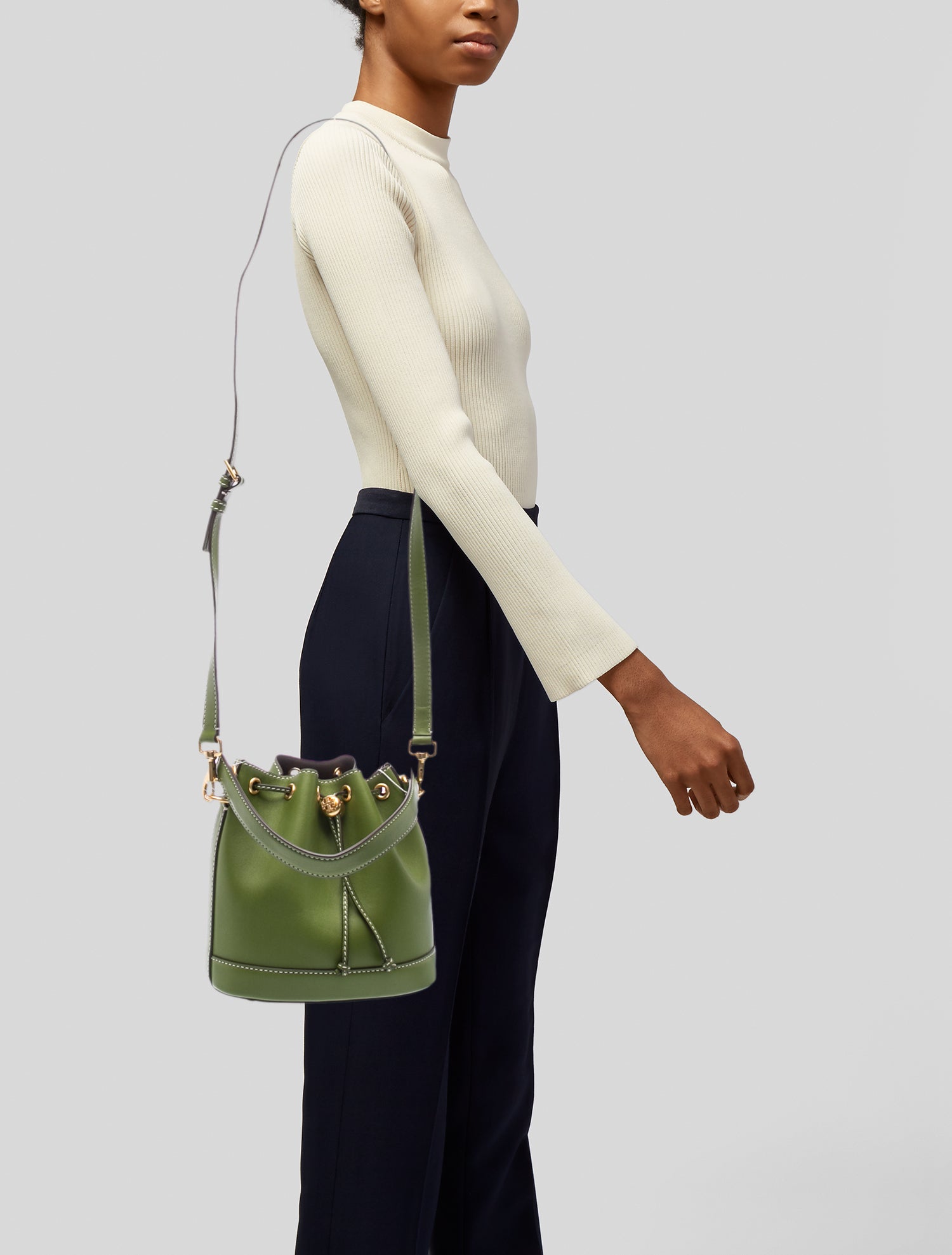 Tory Burch Leather Bucket Bag