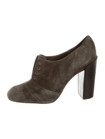 Tory Burch Suede Round-Toe Booties