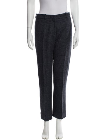 Pre-owned Tory Burch Wool Straight Leg Pants In Blue