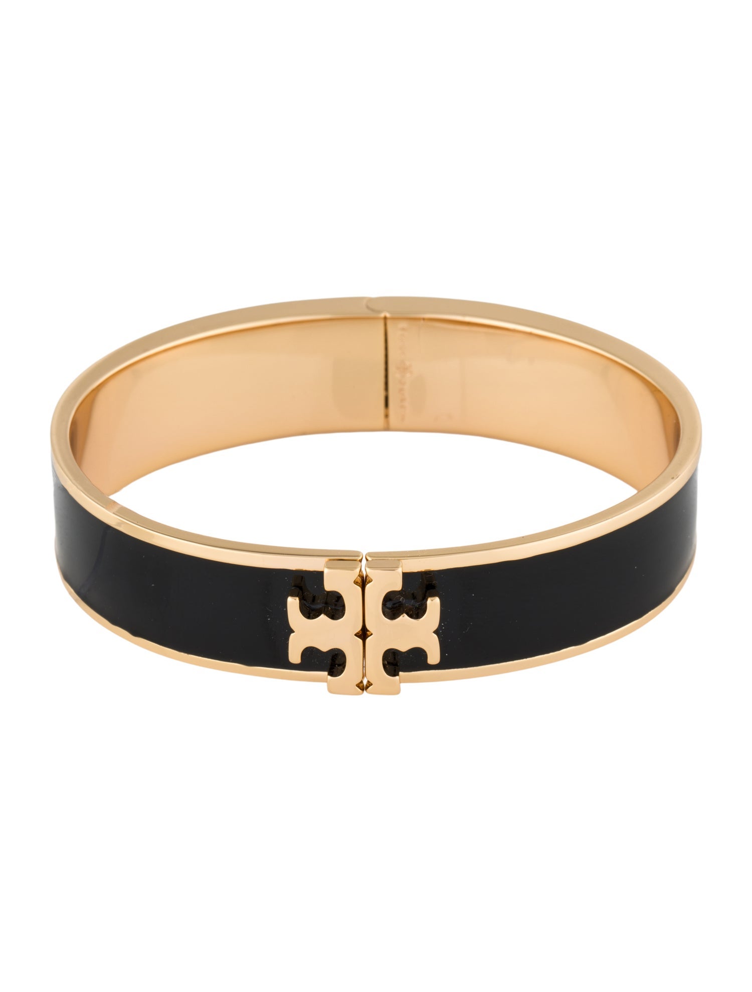 Tory Burch Hinged Logo Enamel Bangle Bracelet
