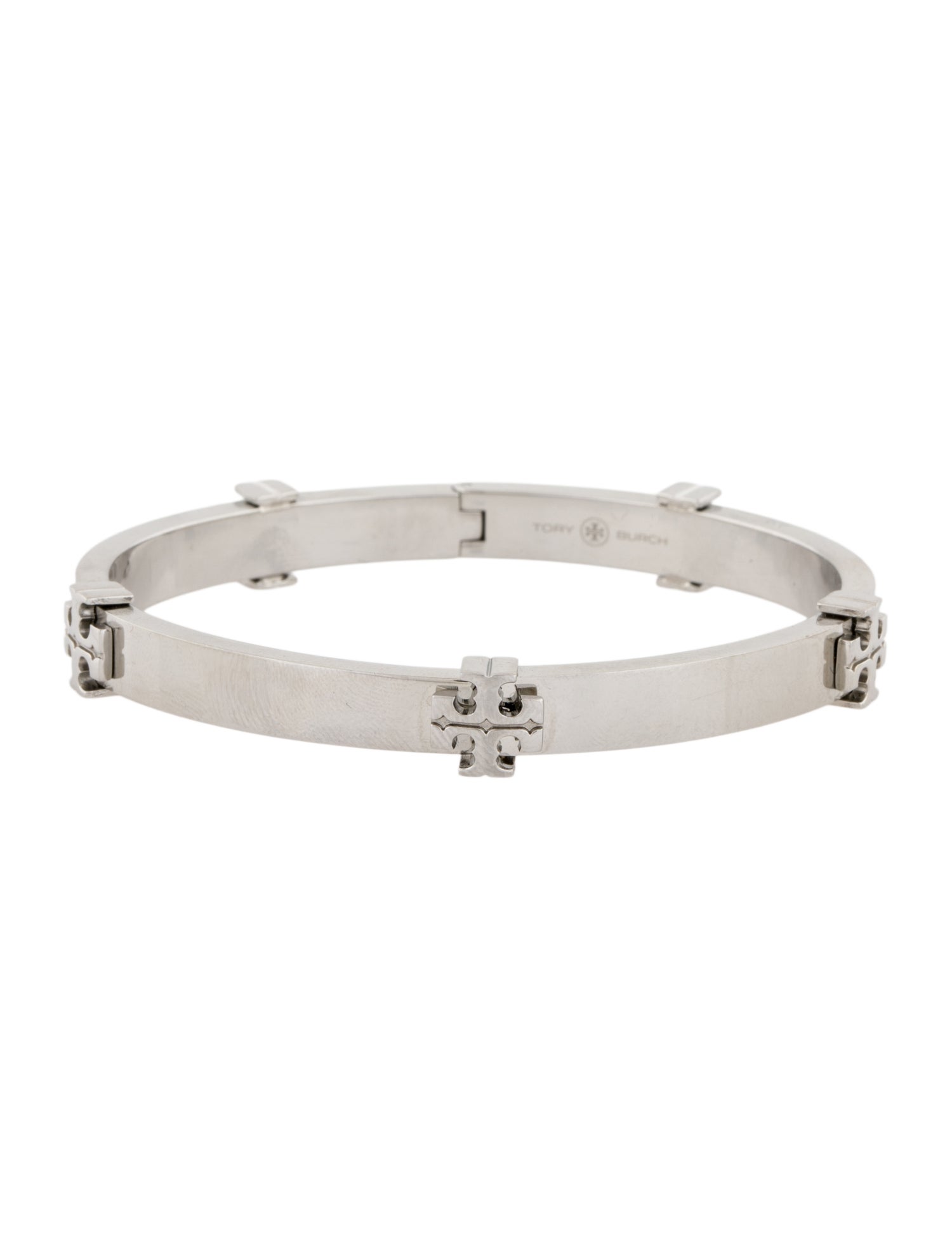Tory Burch Classic Logo Hinged Bangle Bracelet