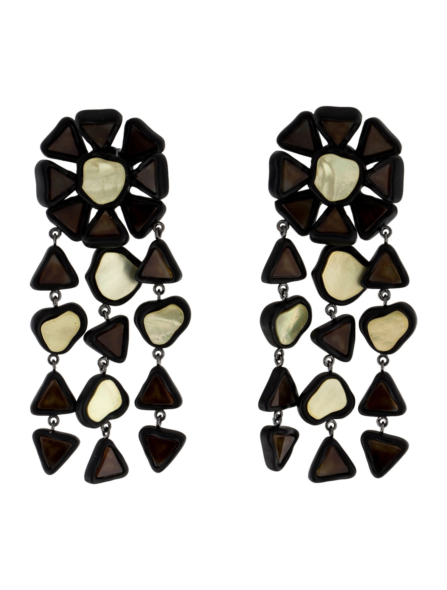 Tory Burch Mother of Pearl & Resin Curiosity Chandelier Earrings