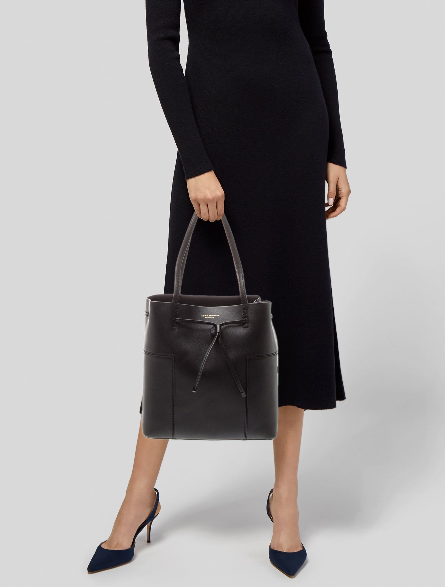 Tory Burch Leather Bucket Bag