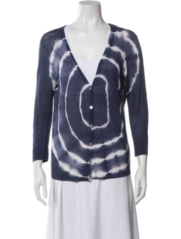 Pre-owned Tory Burch Linen Tie-dye Print Sweater In Multi