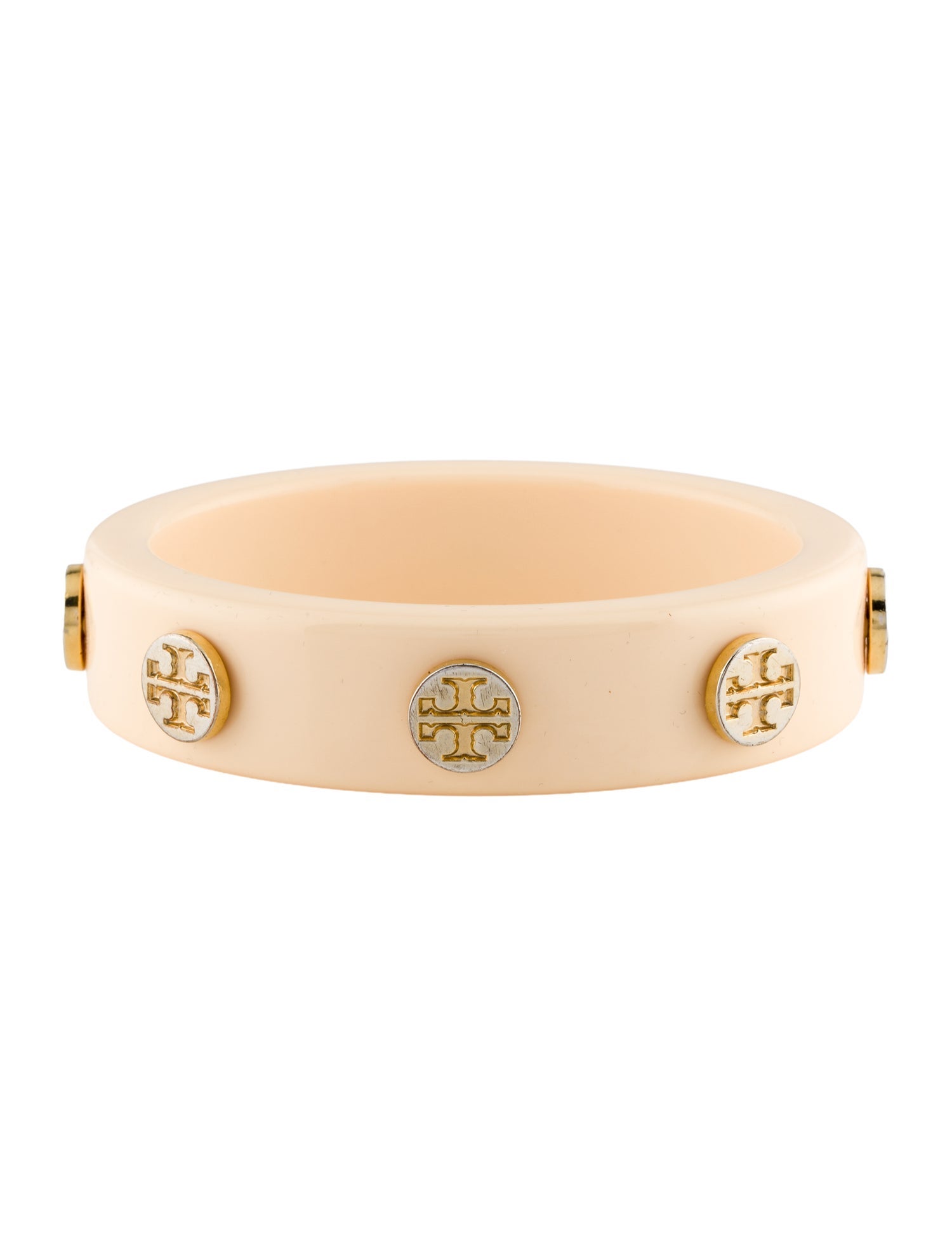Tory Burch Logo Resin Studded Bangle Bracelet