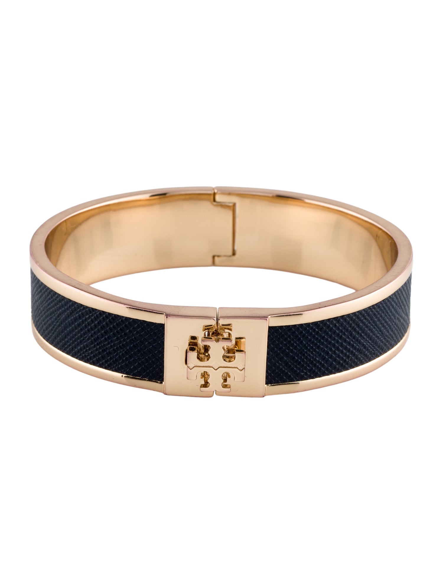 Tory Burch Leather Inlay Bangle Bracelet