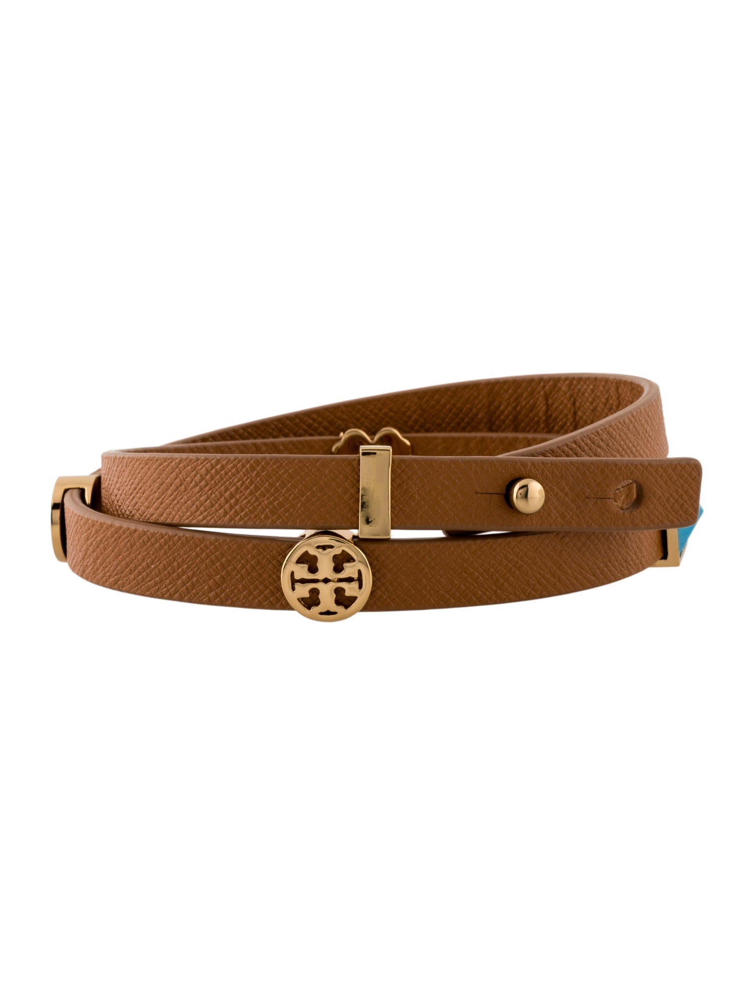 Tory Burch Leather, Resin & Enamel Sliding Charms Wrap Bracelet