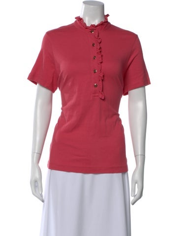 Pre-owned Tory Burch Short Sleeve Polo In Red