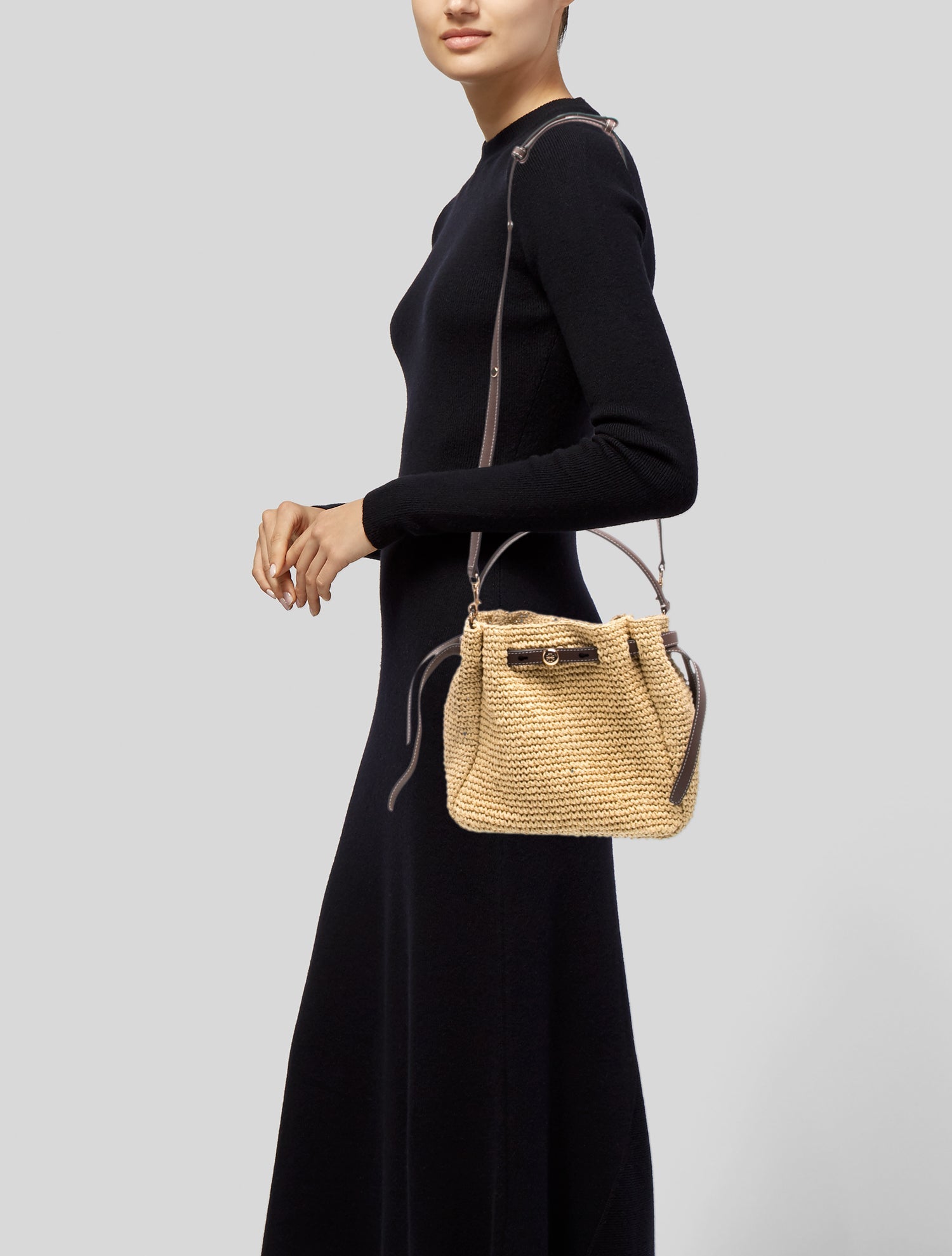 Tory Burch Raffia Bucket Bag