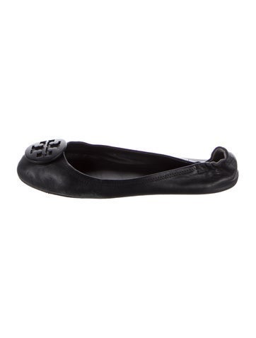 Pre-owned Tory Burch Leather Ballet Flats In Black