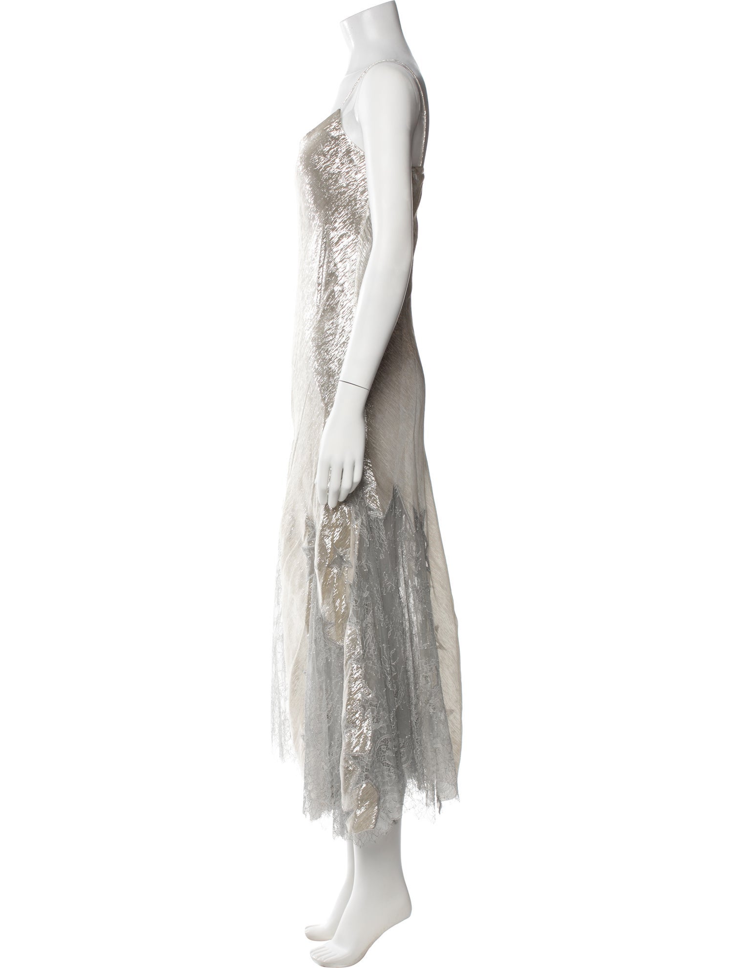 tory burch lace dress Tory Burch Star lace-detail Slip Dress | Silver