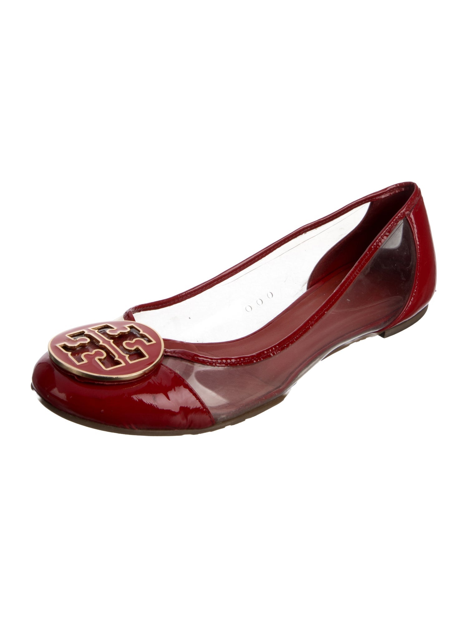 Tory Burch PVC Leather Trim Embellishment Ballet Flats