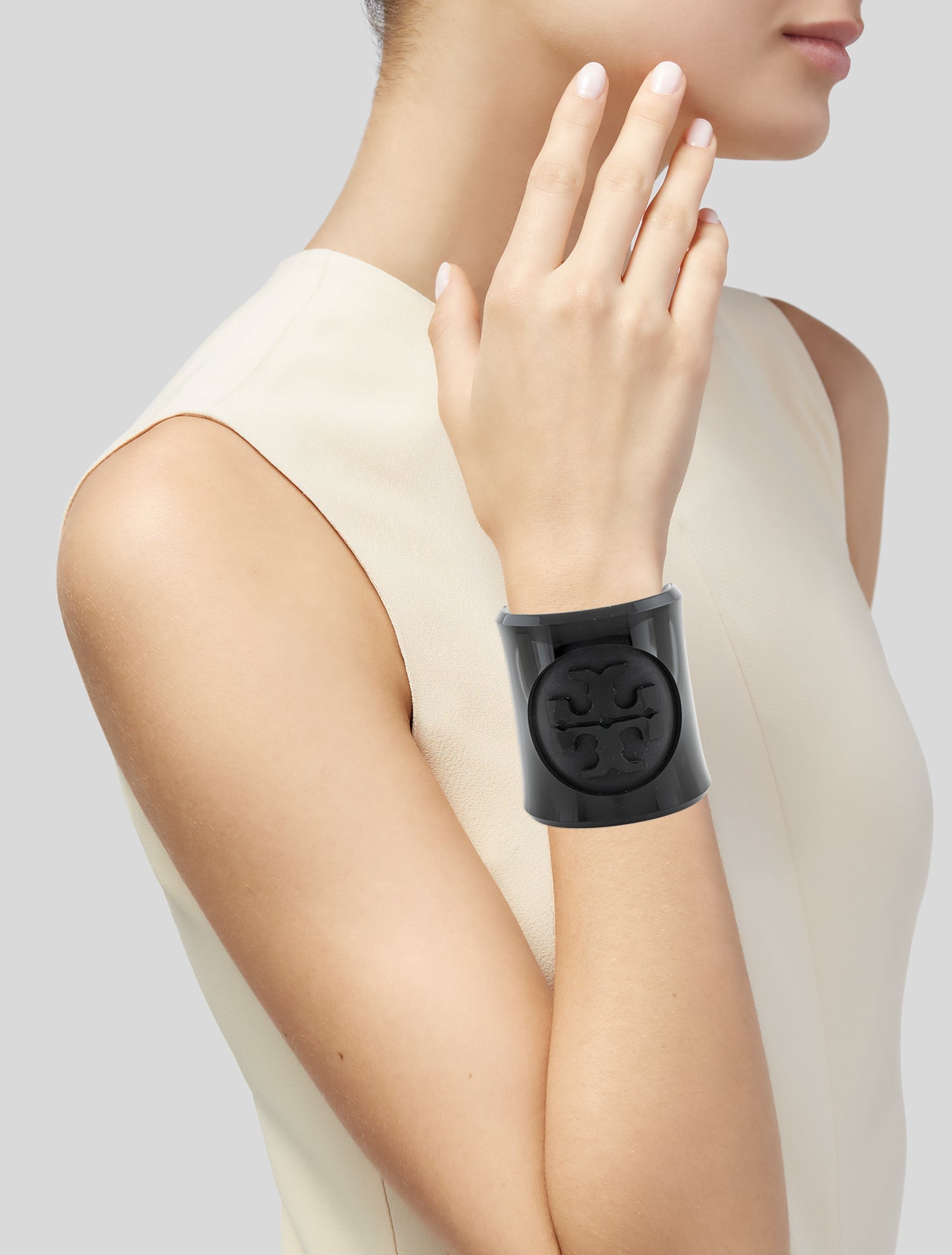 Tory Burch Resin Logo Cuff Bracelet