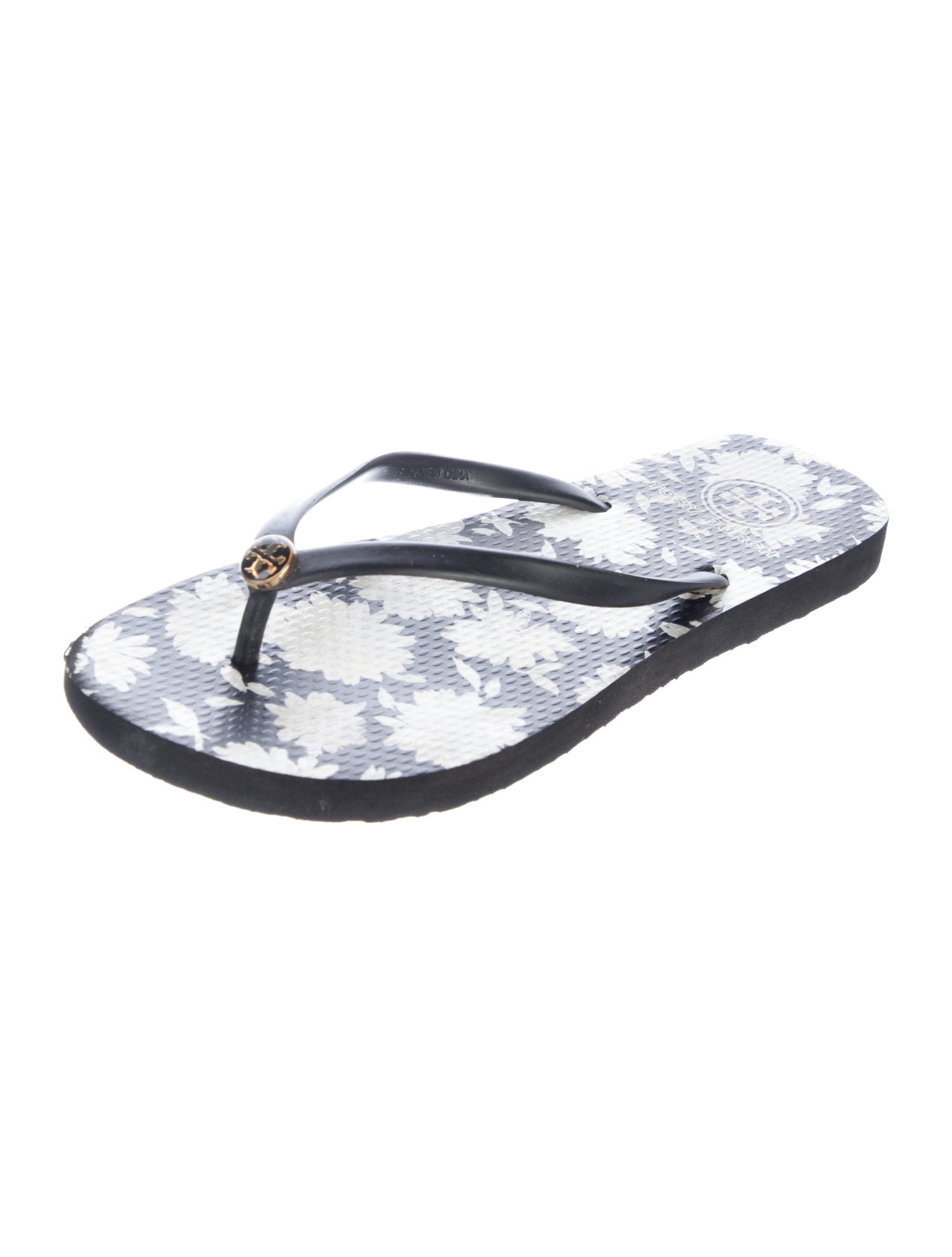 Tory Burch Rubber Floral Print Flip Flops