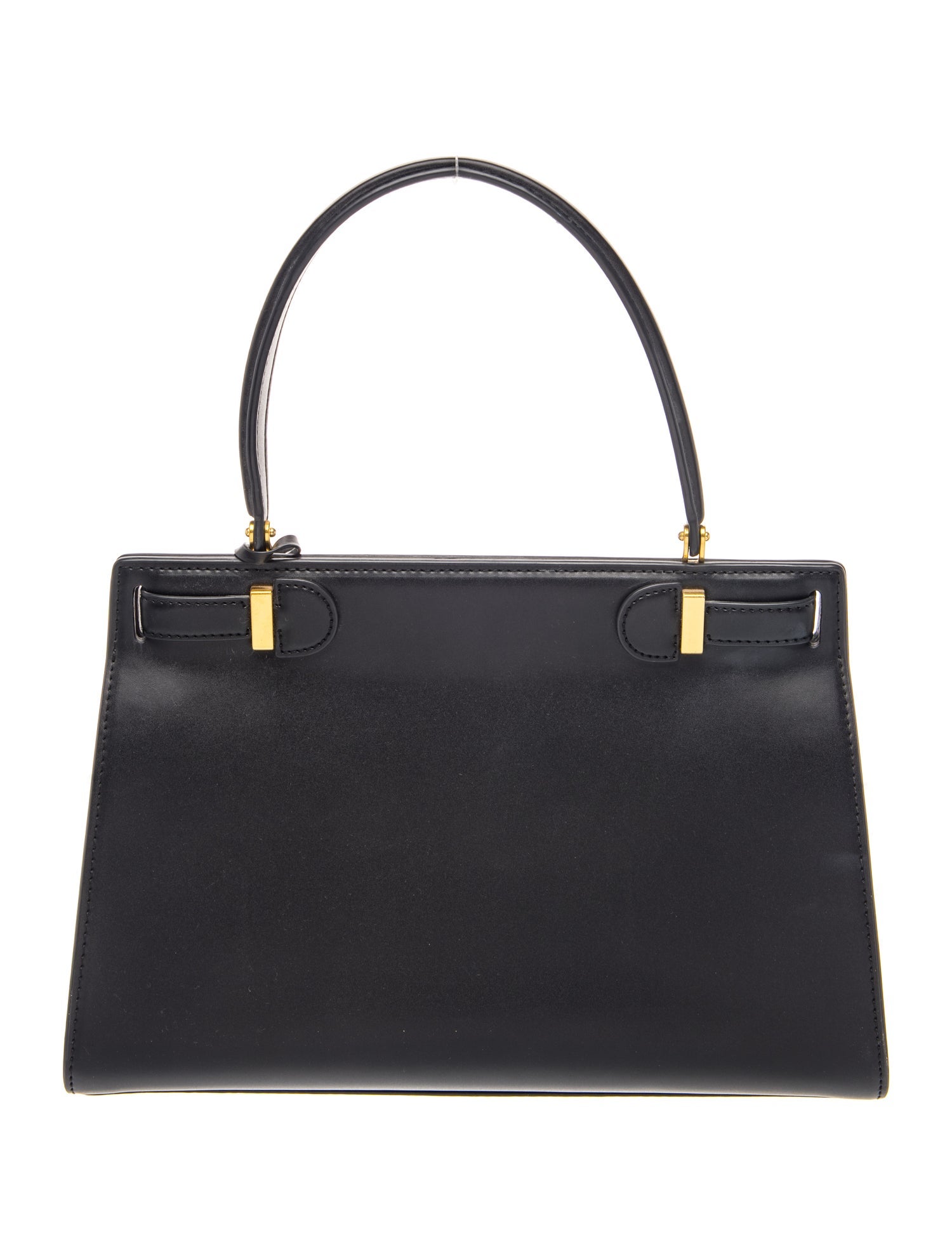 Tory Burch Leather Top Handle Bag - Black Handle Bags, Handbags