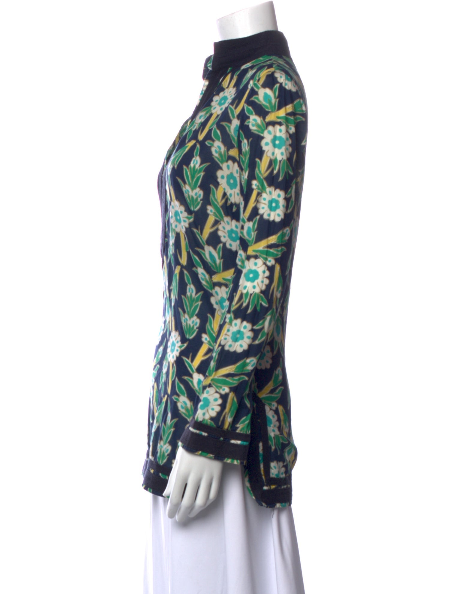 Tory Burch Floral Print V-Neck Tunic