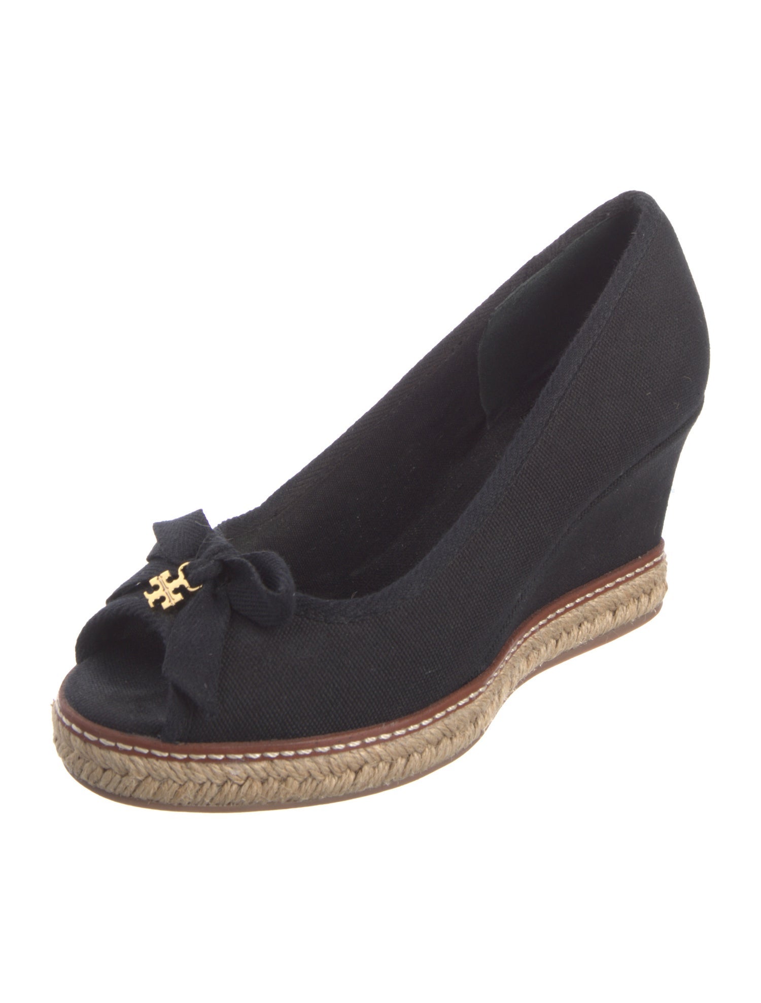 Tory Burch Canvas Bow Accents Pumps