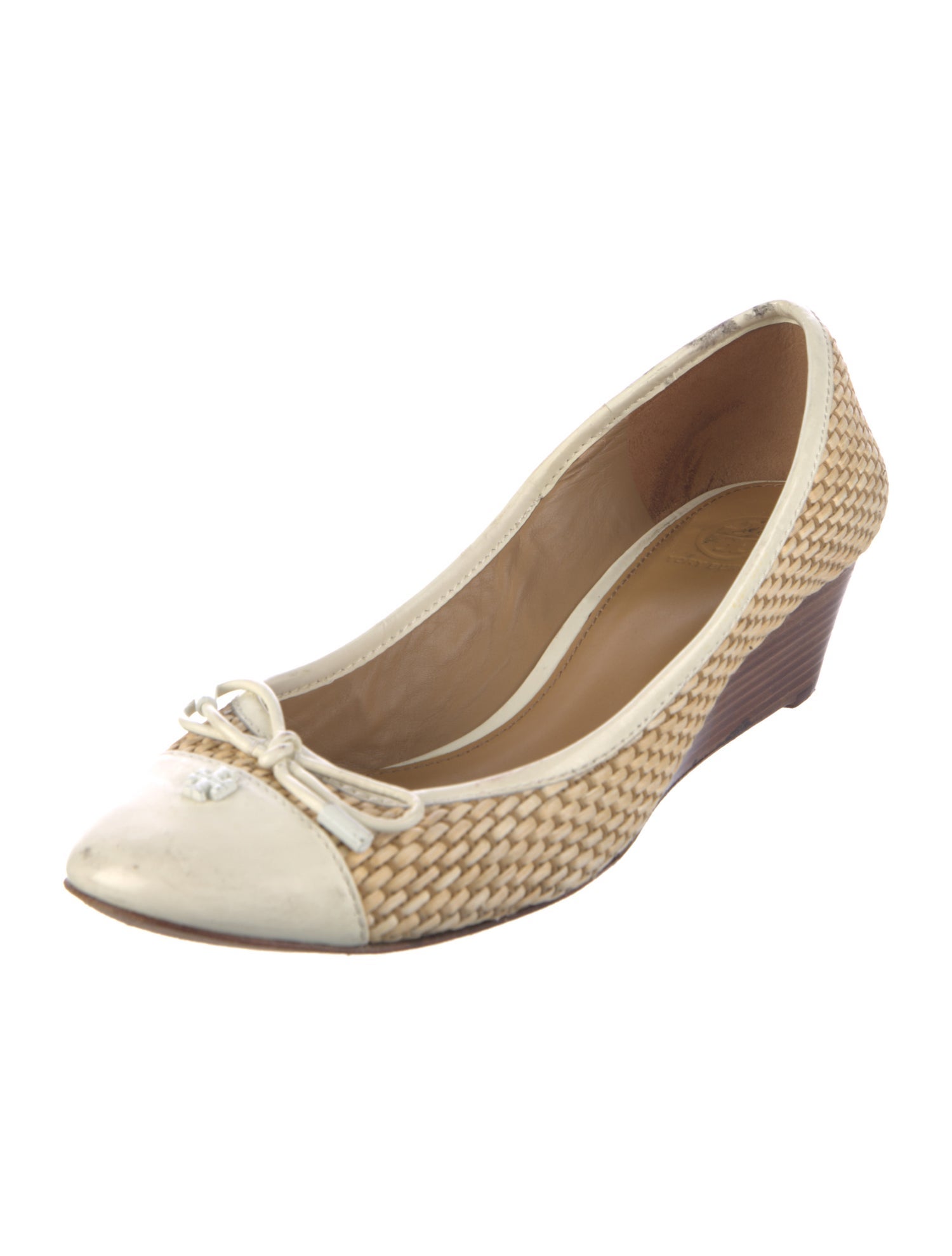 Tory Burch Raffia Bow Accents Pumps