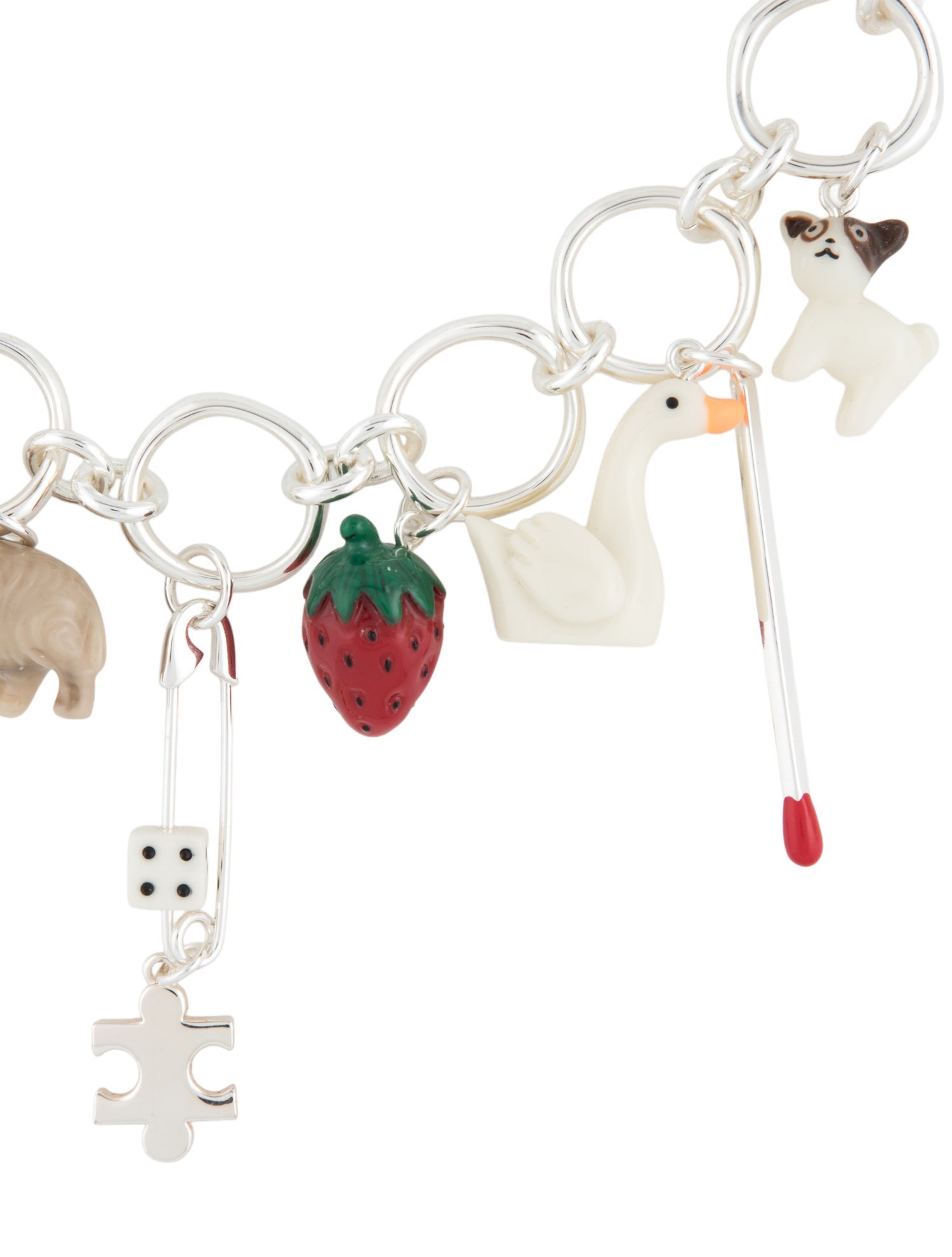 Tory Burch Resin & Enamel Two Tone Curiosity Charm Necklace