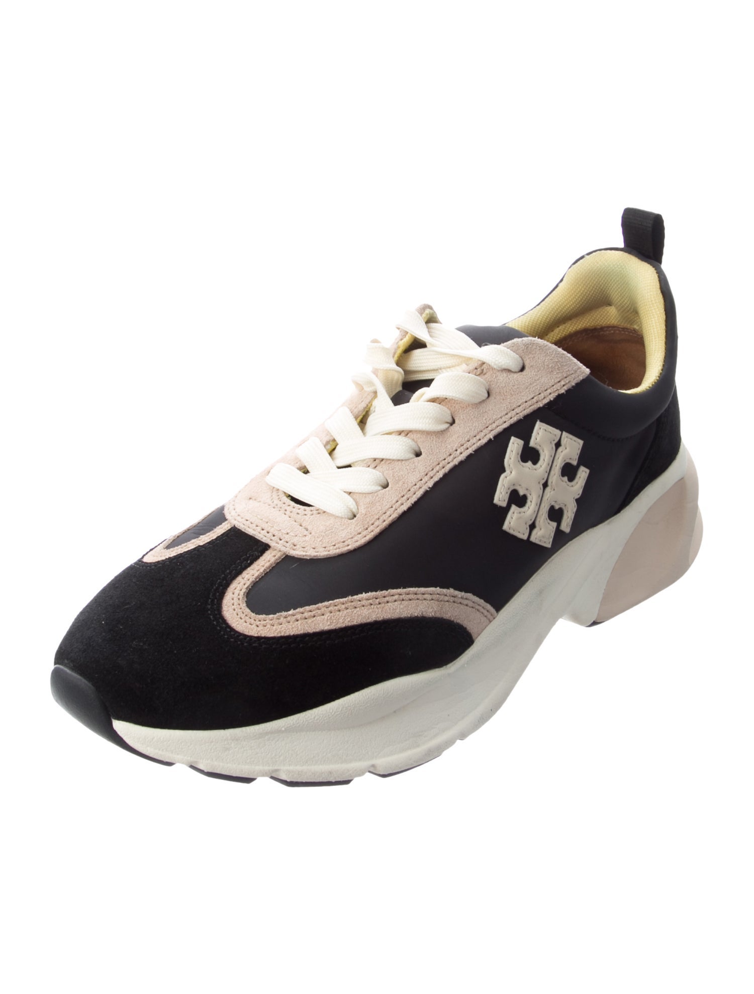 Tory Burch Suede Graphic Print Chunky Sneakers