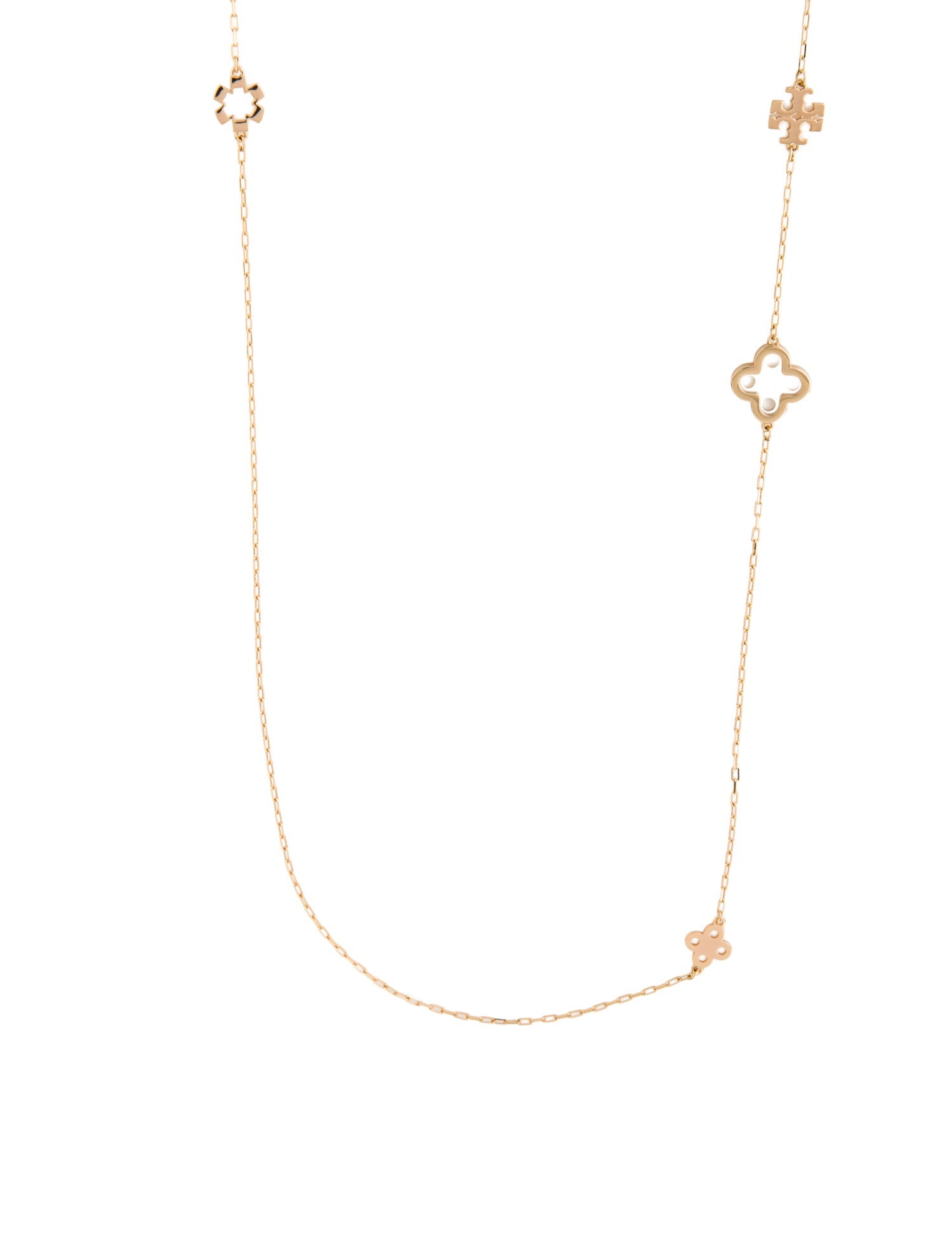 Tory Burch Mother Of Pearl Long Station Necklace