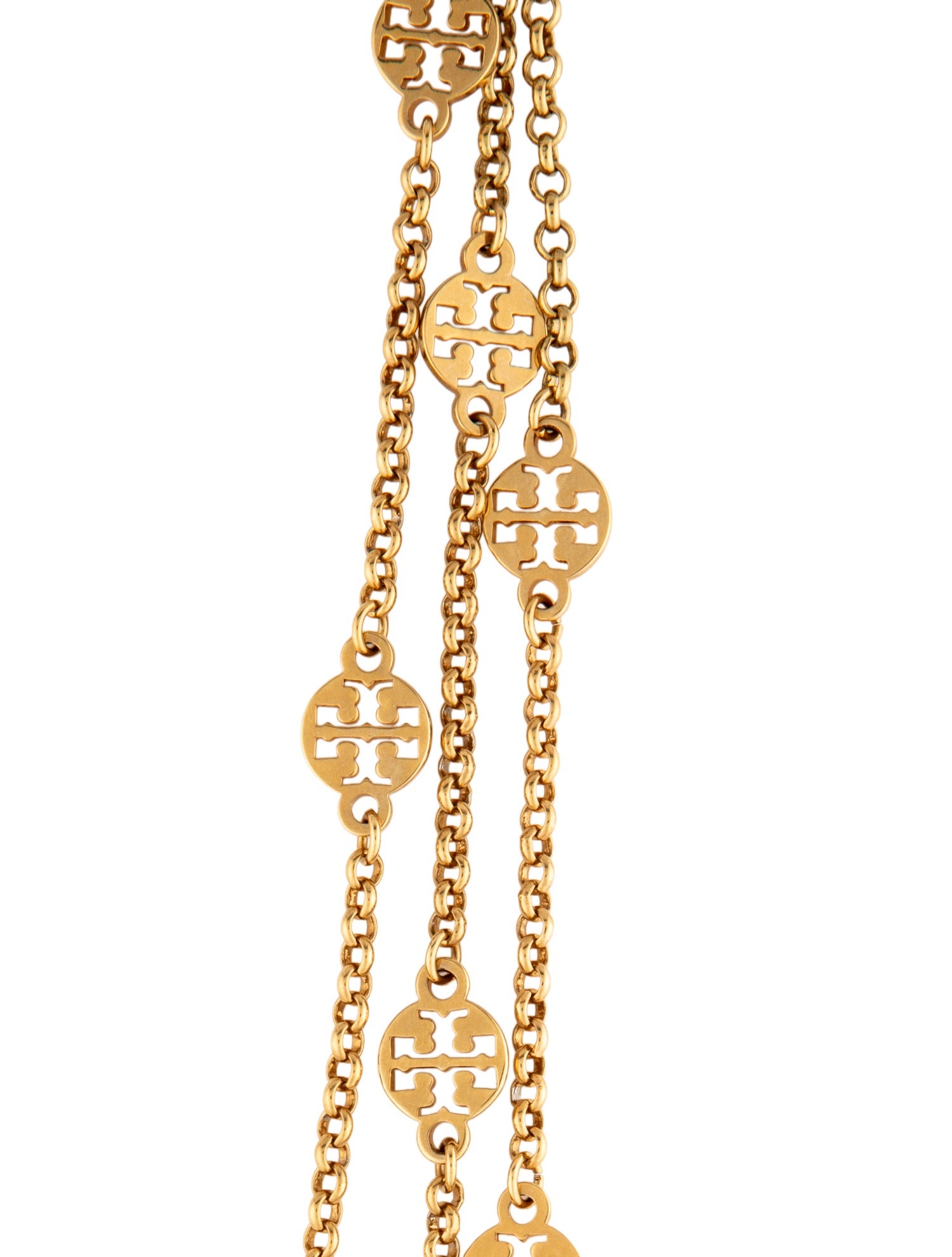 Tory Burch Logo Multi Chain Necklace