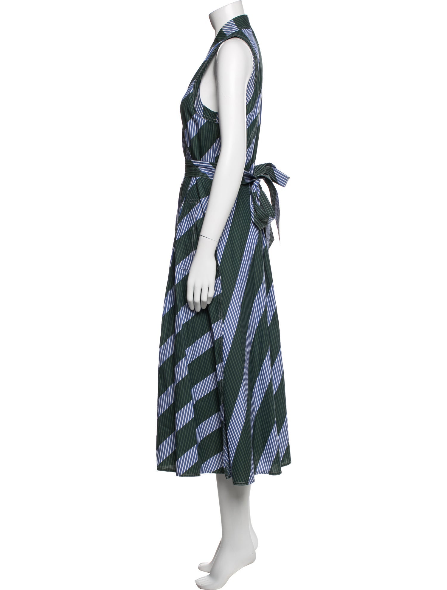 Tory Burch Striped Midi Length Dress